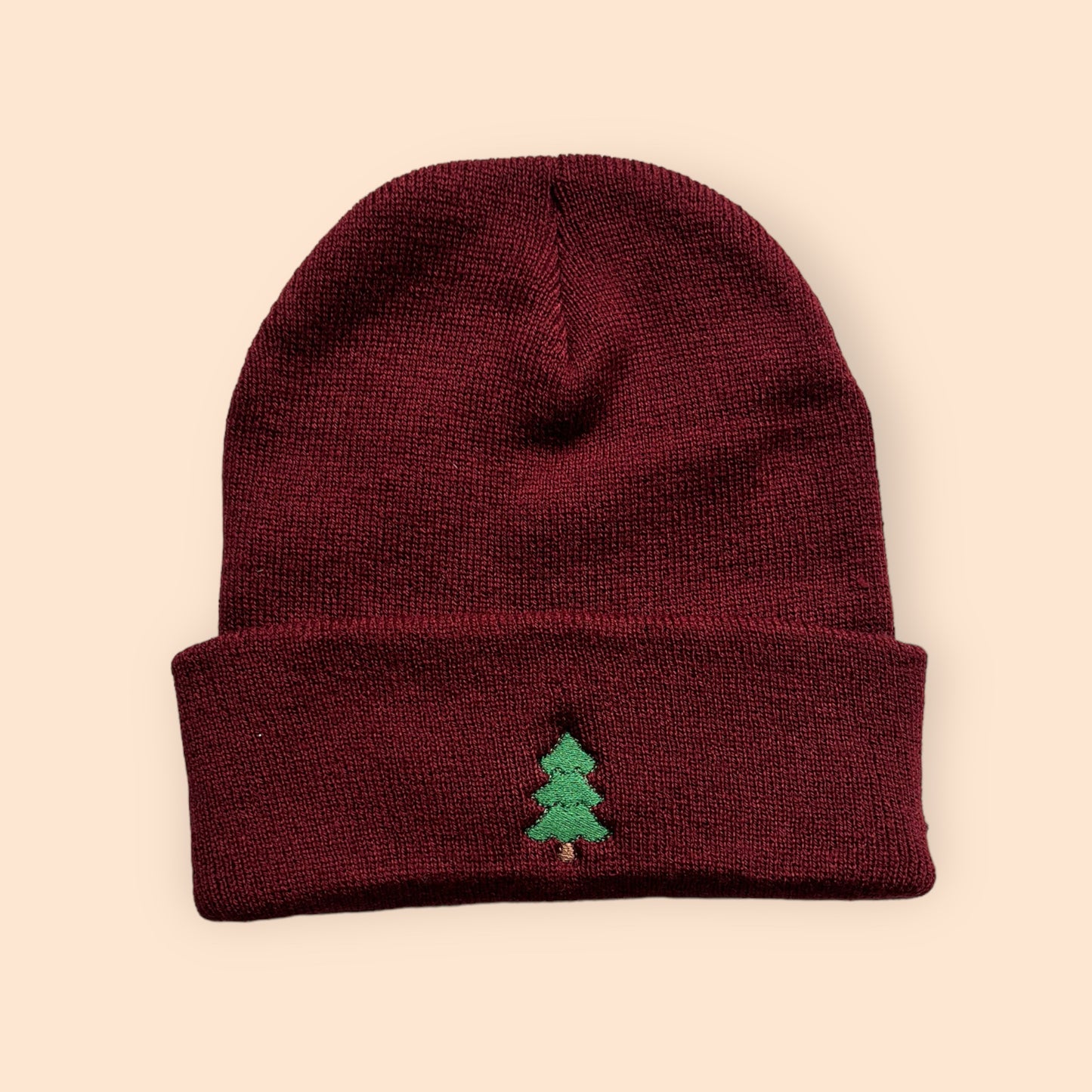 tree embroidered beanie