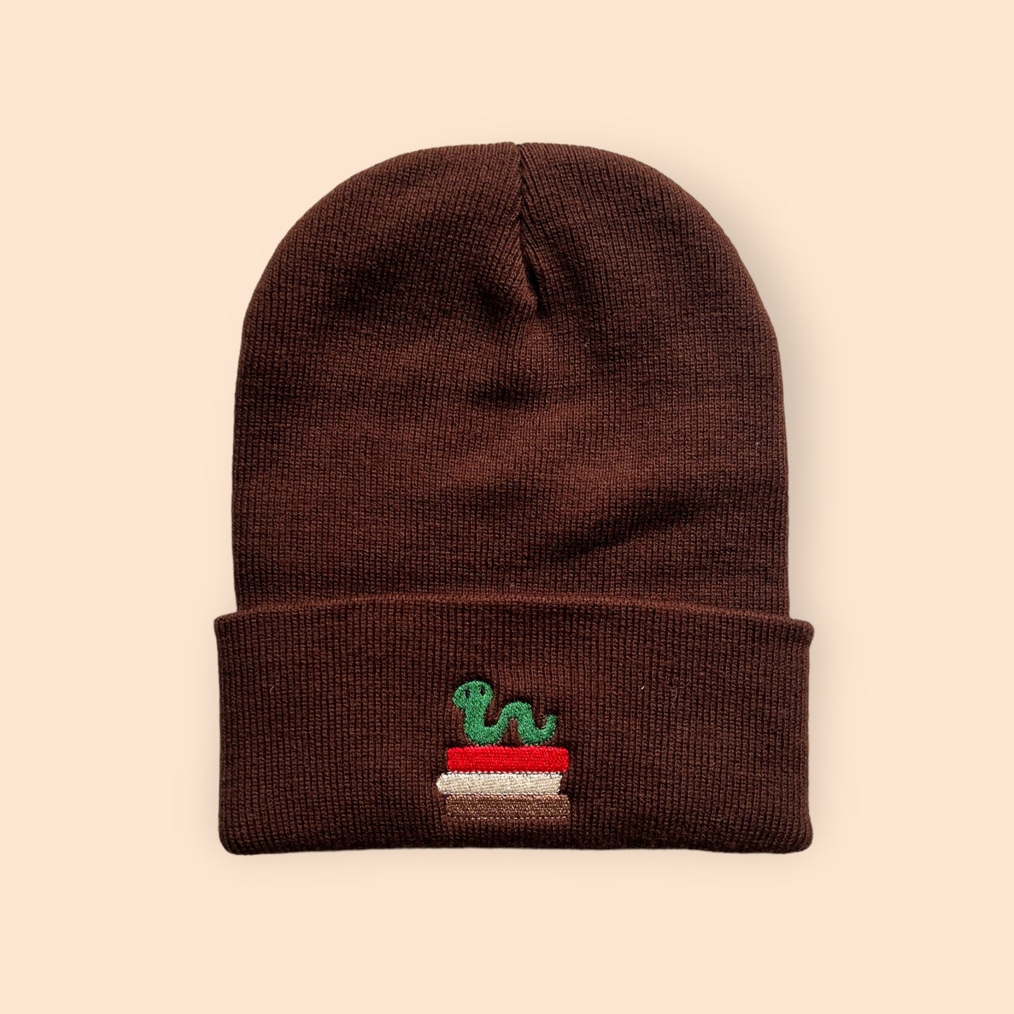 book worm embroidered beanie