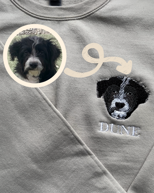 custom embroidered pet crewneck