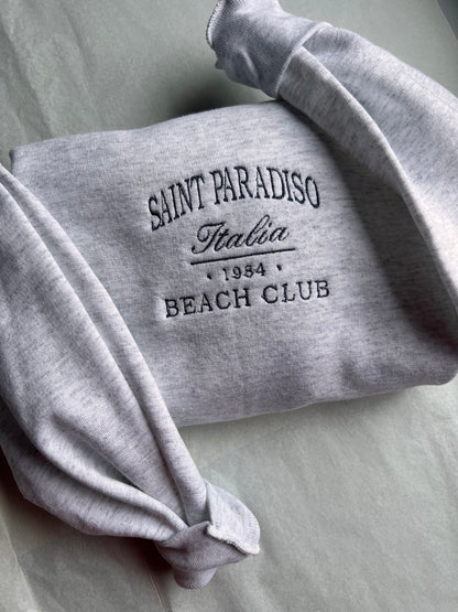 italia beach club embroidered crewneck