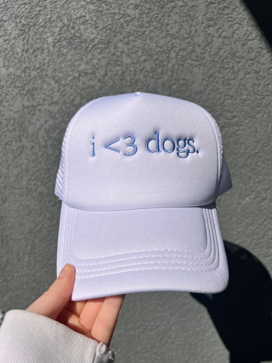 i love dogs trucker hat