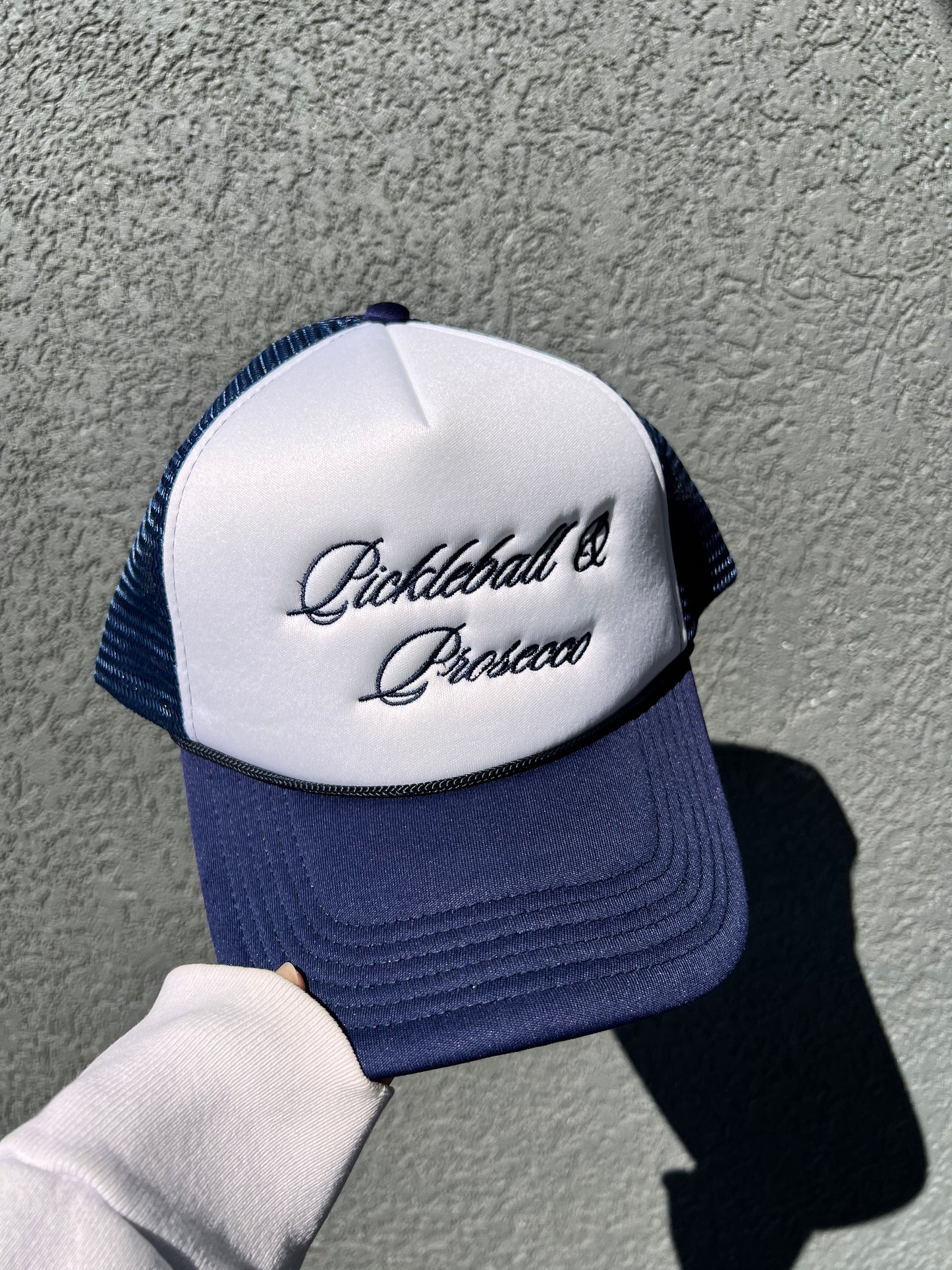 pickleball & prosecco trucker hat