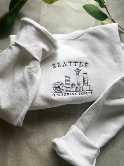 seattle embroidered crewneck