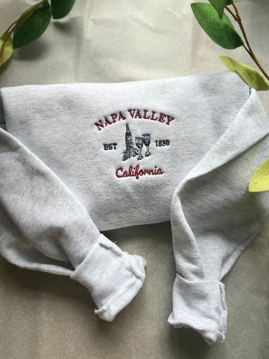 napa valley embroidered crewneck