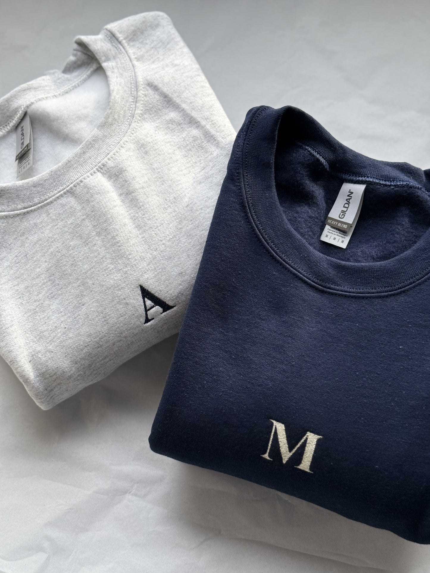 custom initial embroidered crewneck