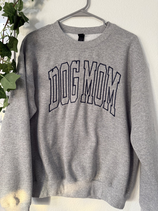 dog mom embroidered crewneck