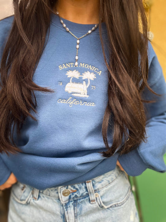 santa monica embroidered crewneck