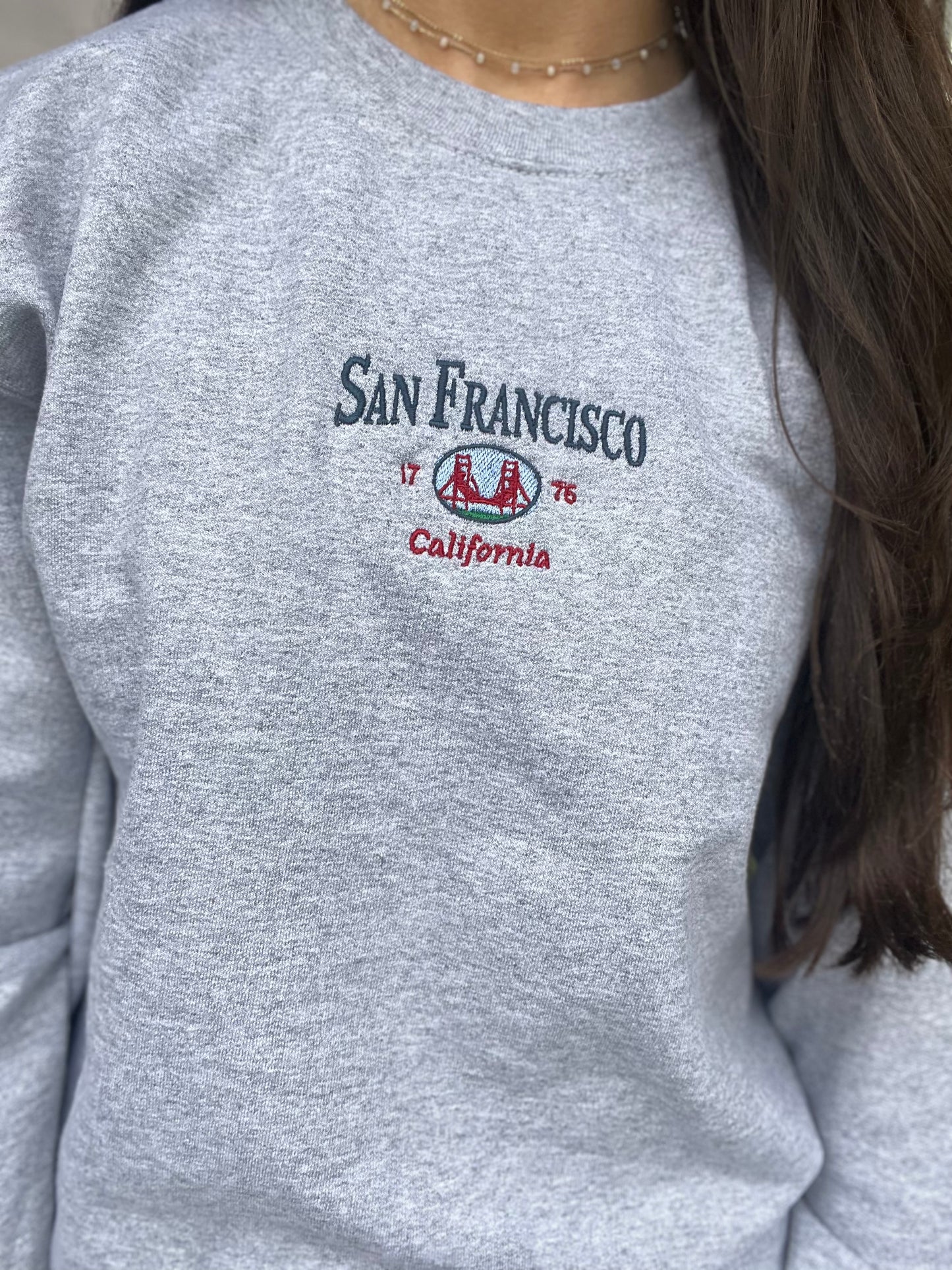 san francisco embroidered crewneck