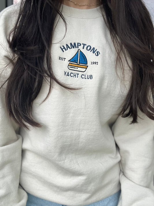 hamptons embroidered crewneck