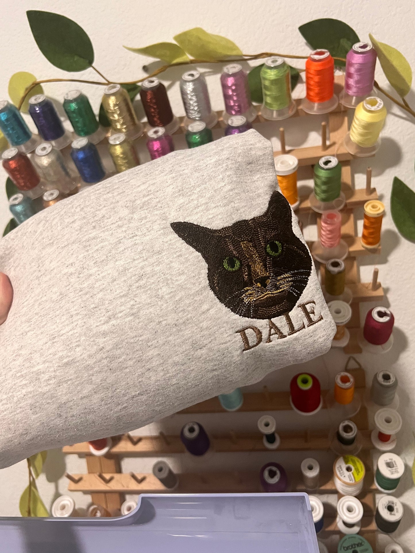 custom embroidered pet crewneck