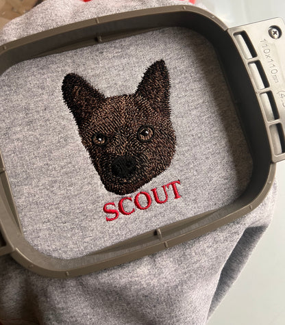 custom embroidered pet crewneck