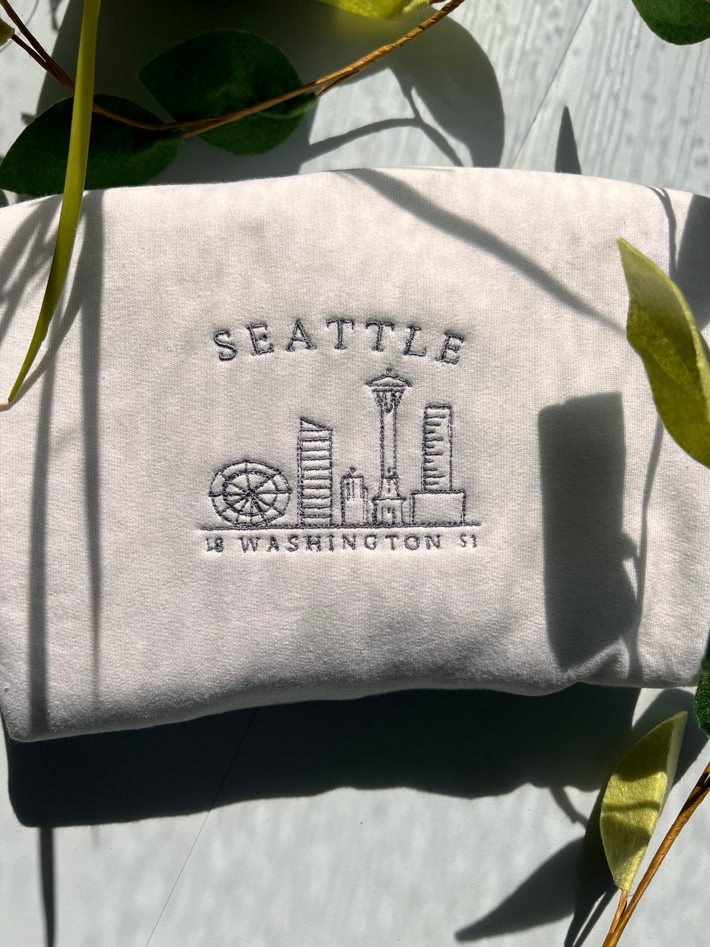 seattle embroidered crewneck