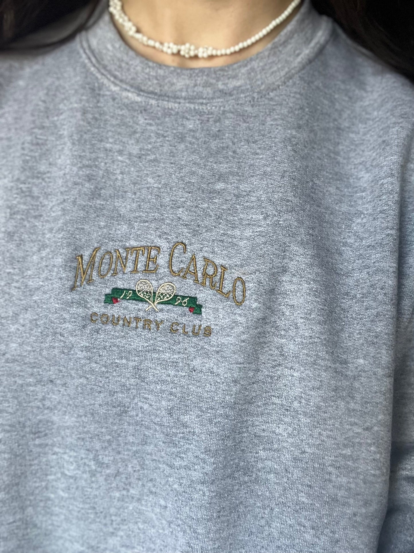 monte carlo embroidered crewneck