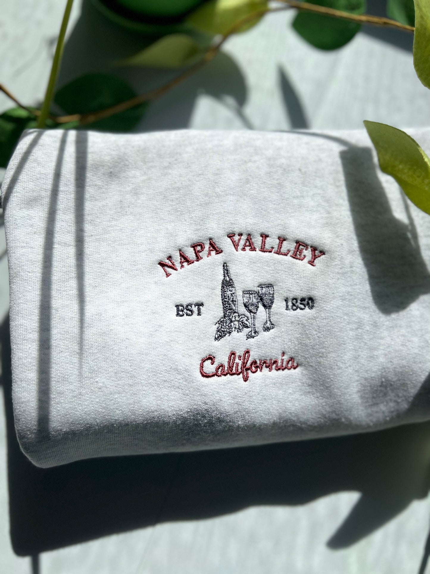 napa valley embroidered crewneck