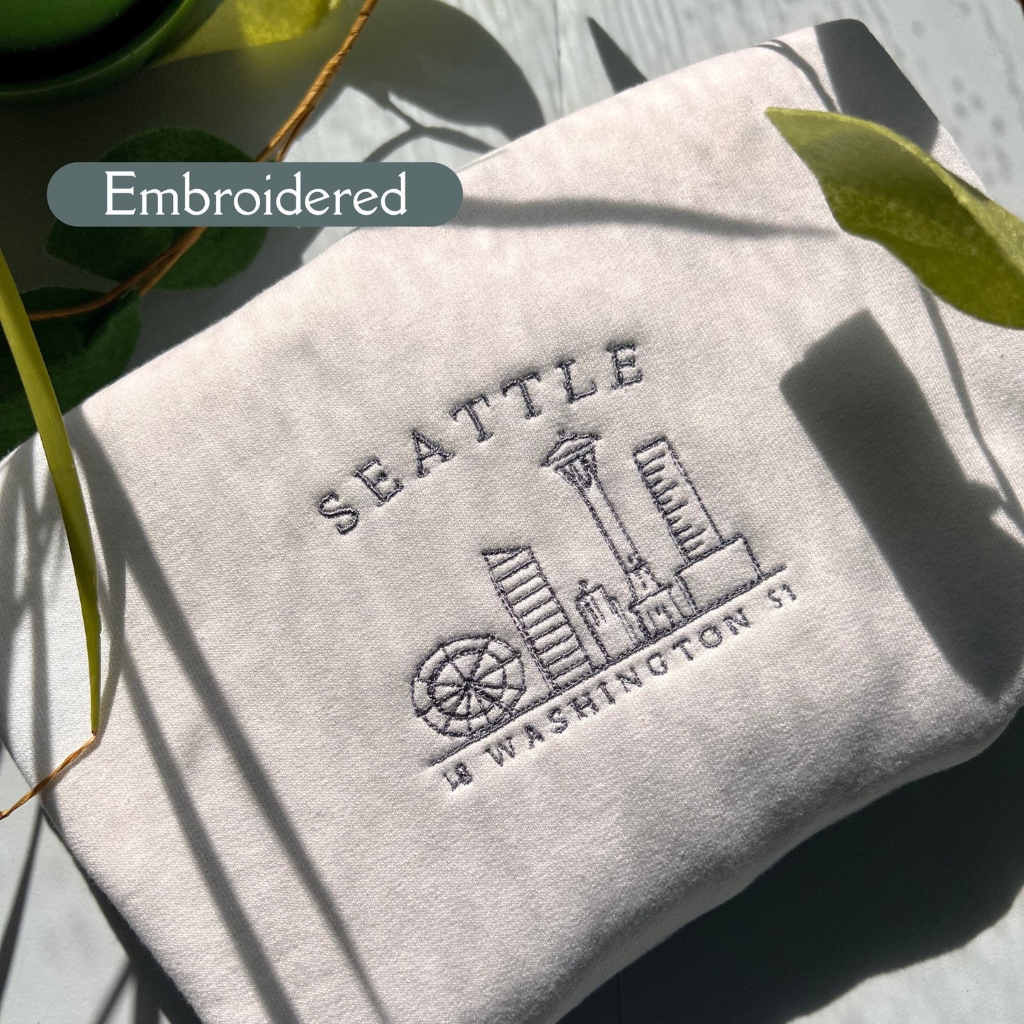 seattle embroidered crewneck