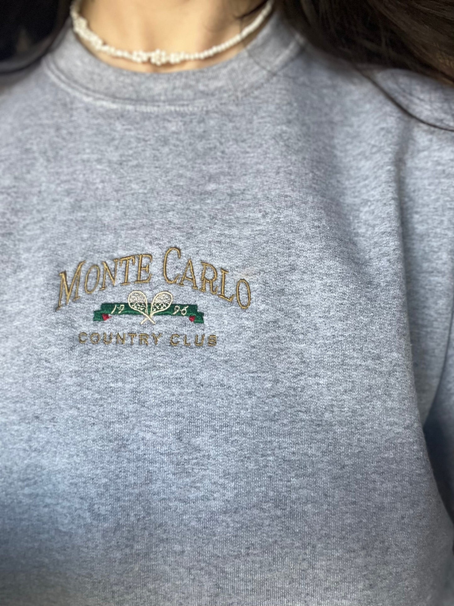 monte carlo embroidered crewneck