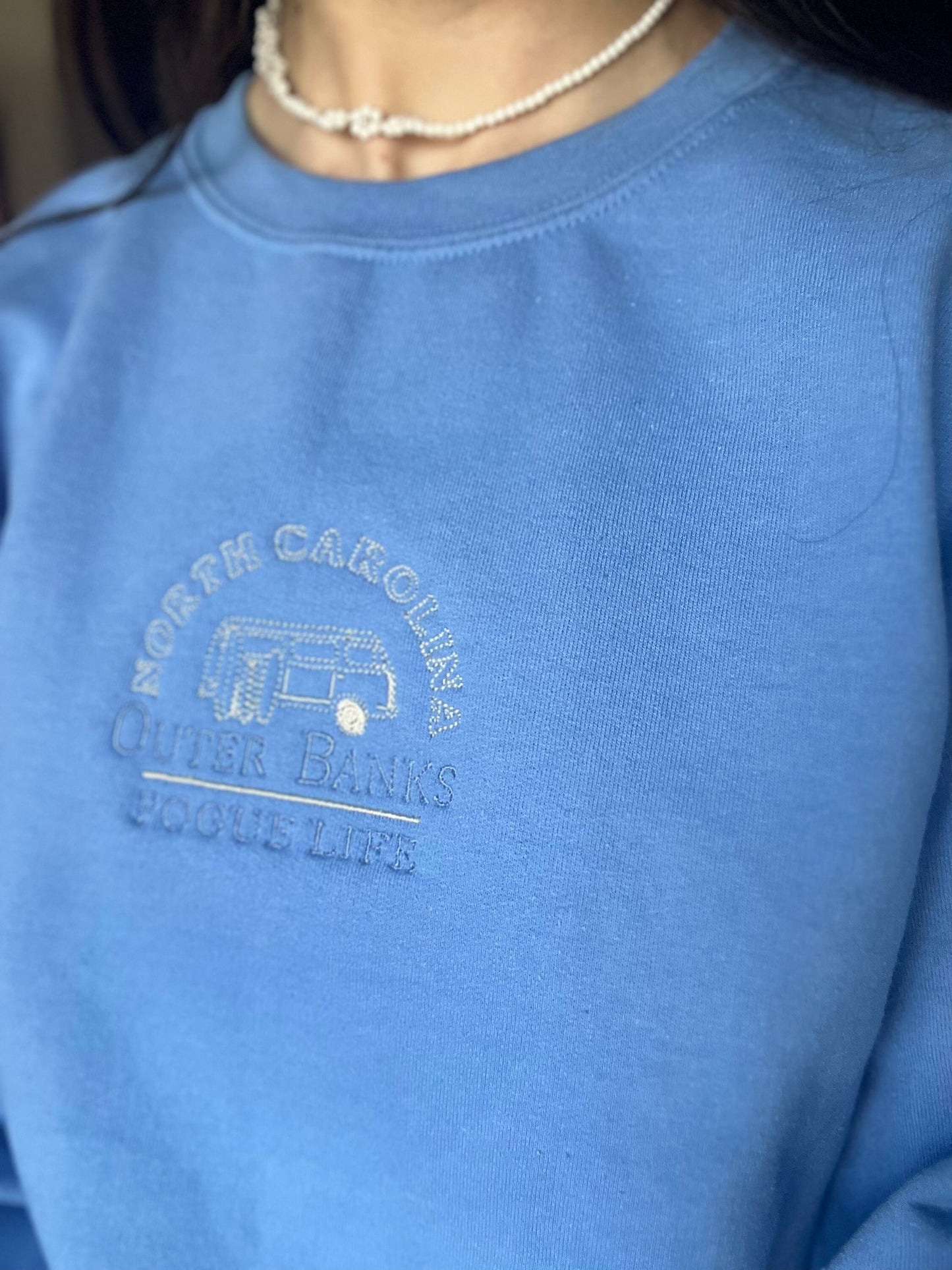 outer banks embroidered crewneck