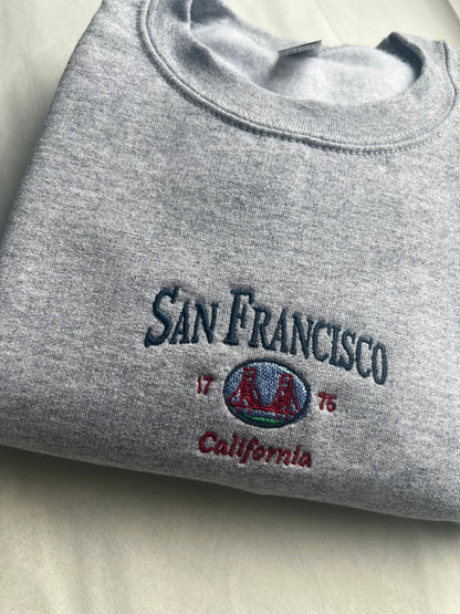 san francisco embroidered crewneck