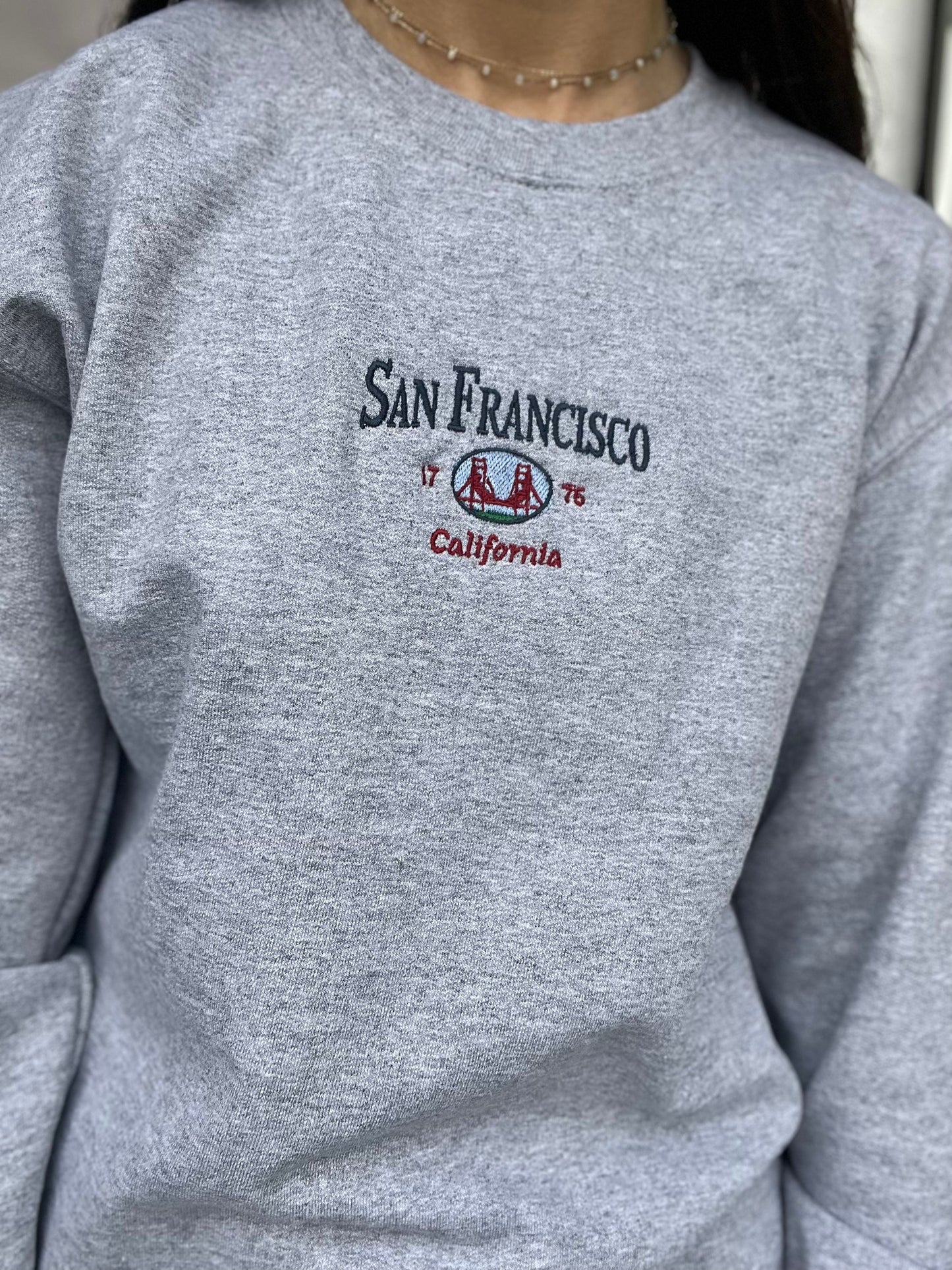 san francisco embroidered crewneck