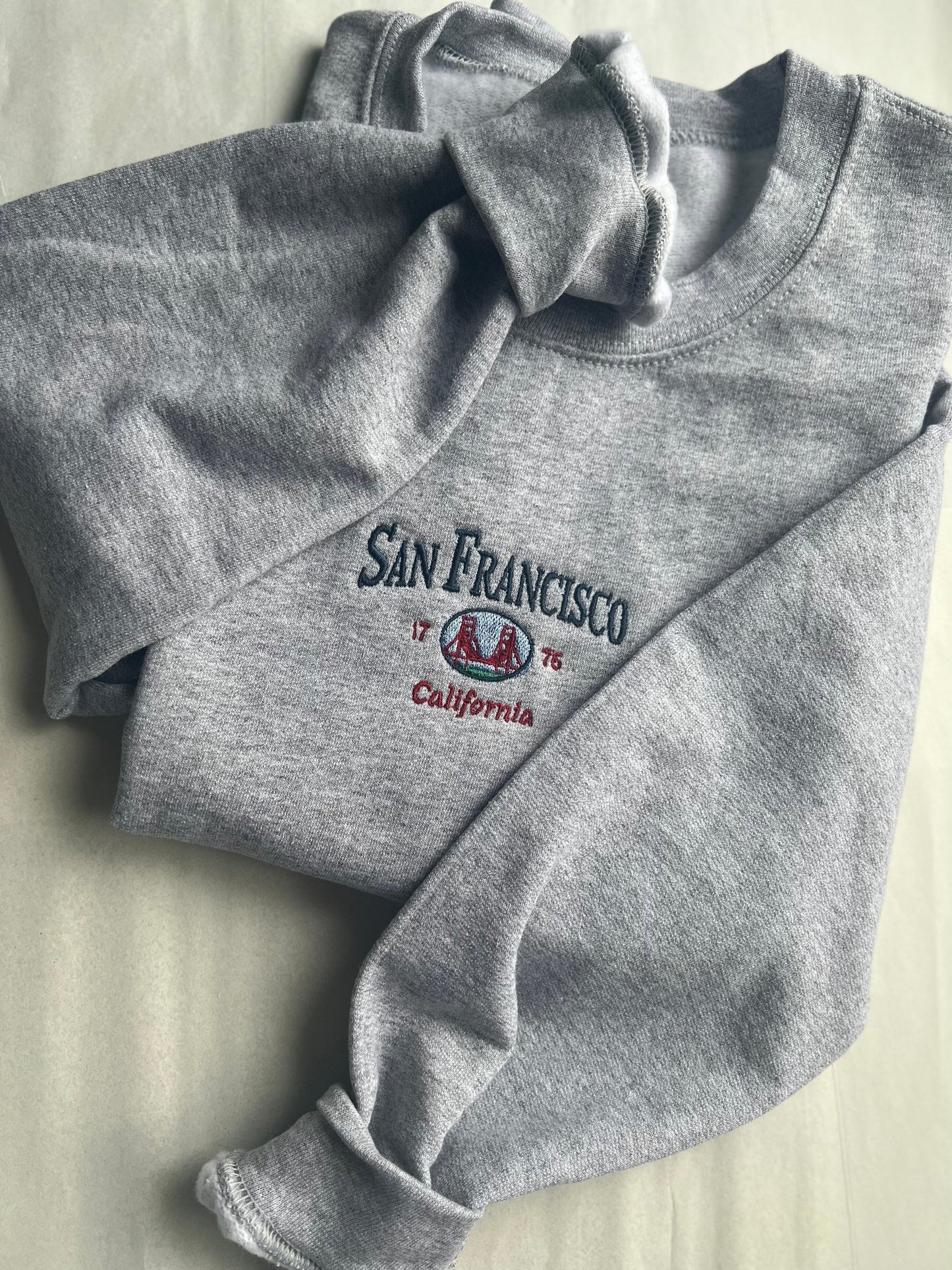 san francisco embroidered crewneck