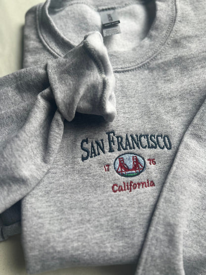 san francisco embroidered crewneck