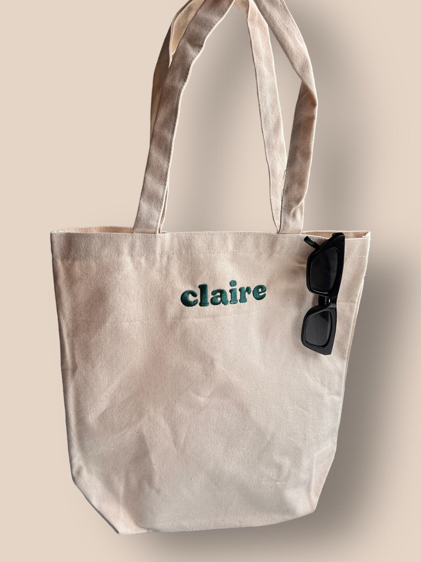 custom embroidered name tote bag