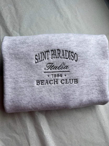 italia beach club embroidered crewneck