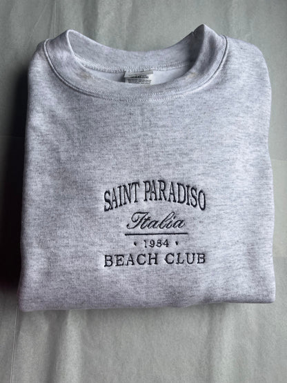 italia beach club embroidered crewneck